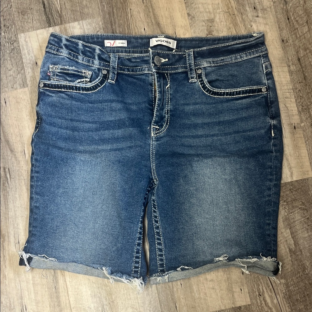 Vigoss Blue Distressed Denim Shorts